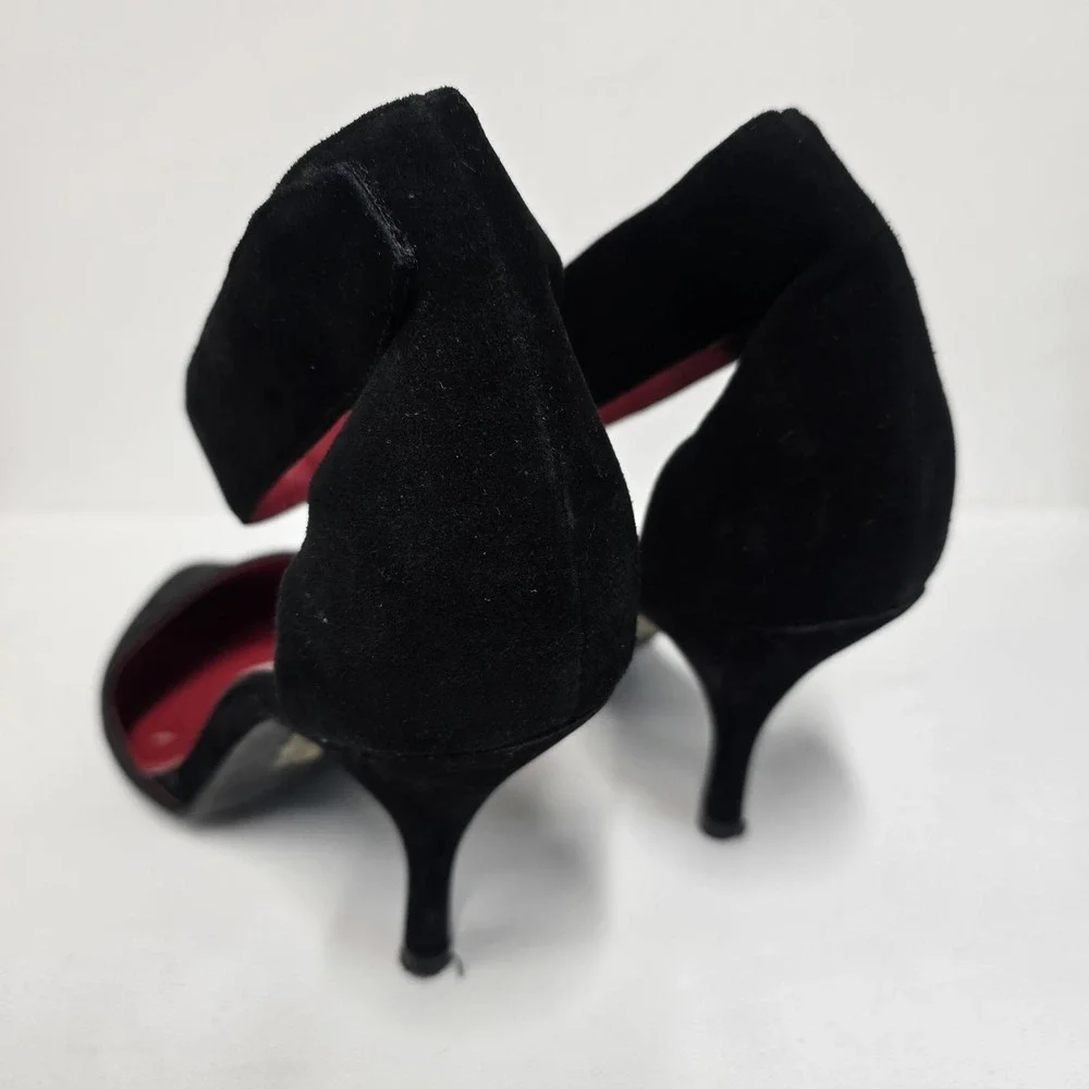Jeffrey Campbell Bridges Black Suede Snakeskin Ankle Strap Heels Womens‎ 9.5
